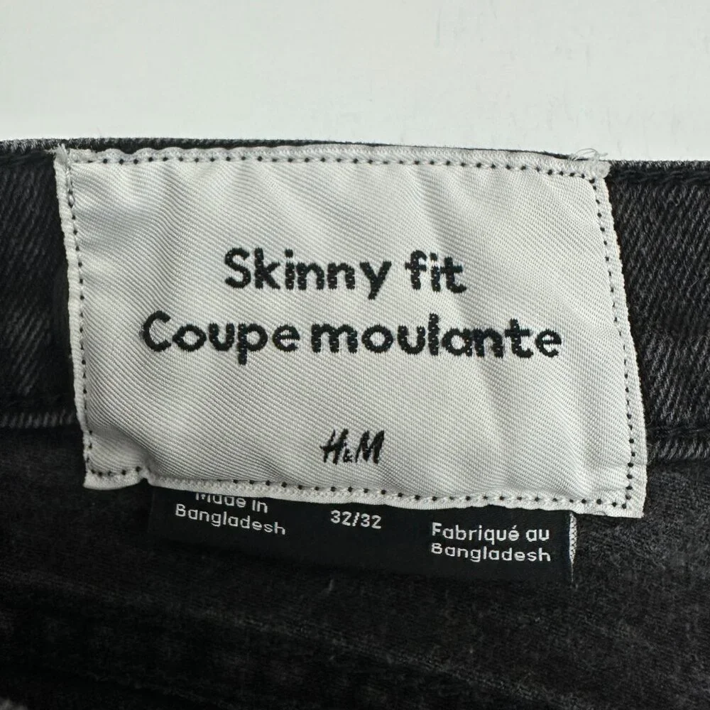 &Denim Skinny Fit Men's size 32x32 Black Denim‎ Jeans